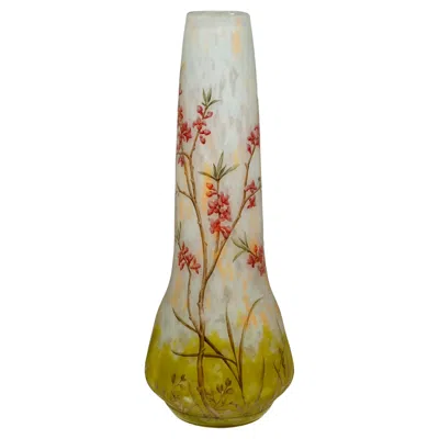 Pre-owned Daum Large Art Nouveau Cameo Vase With Daphne Decor,  Nancy, France, 1910/15 In Brown