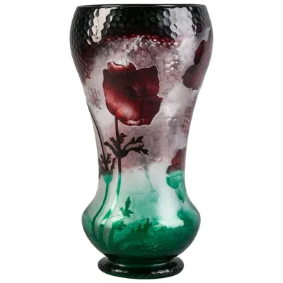 Pre-owned Daum Large  Nancy Vase, Circa 1900 In Black