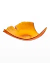 DAUM LARGE GINKO LEAF, AMBER