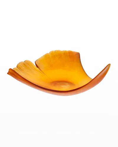 Daum Large Ginko Leaf, Amber