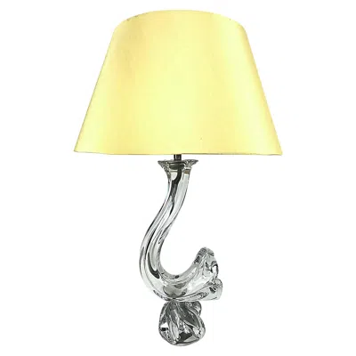 Pre-owned Daum Large Midcentury  Nancy Art Crystal Glass Table Lamp, 1950s, France In Transparent