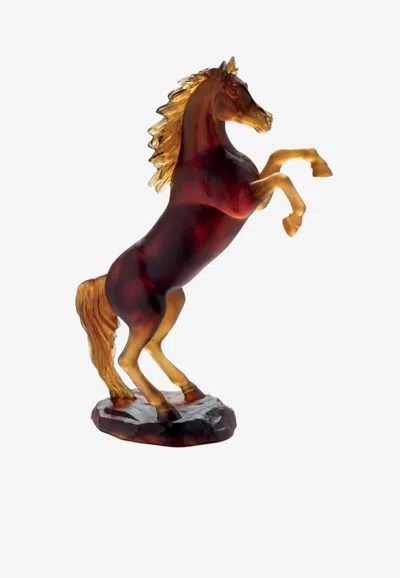 Daum Limited Edition Horse Crystal Sculpture In Brown
