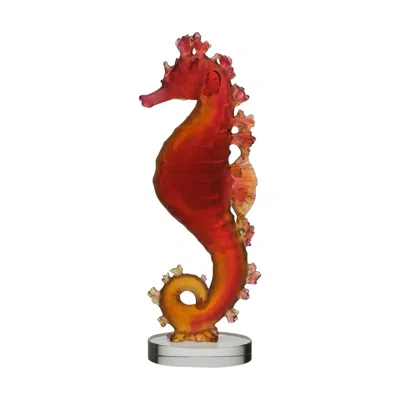 Pre-owned Daum Limited Edition Pate De Verre Glass Sculpture Entitled "mer De Corail" By  In Red