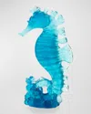 DAUM MAYA SMALL BLUE SEAHORSE