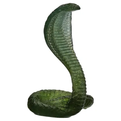 Pre-owned Daum Mid 20th Century Pate De Verre Sculpture Entitled "rearing Cobra" By  In Black