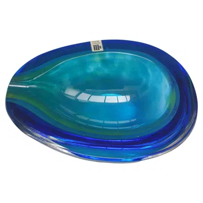 Pre-owned Daum Mid Century Dish By  In Blue