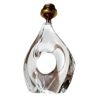 Pre-owned Daum Mid-century French Glass Table Lamp From , 1960s In Transparent
