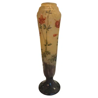 Pre-owned Daum Monumental Vase, Sign:  Nancy France, Style: Jugendstil, Art Nouveau, 1910 In Brown