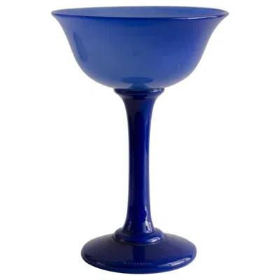 Pre-owned Daum Nancy Art Deco Cup In Blue
