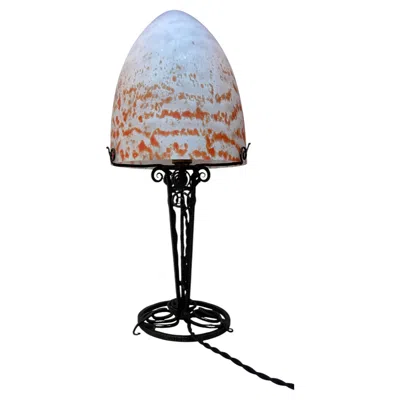Pre-owned Daum Nancy Art Deco Lamp In Transparent