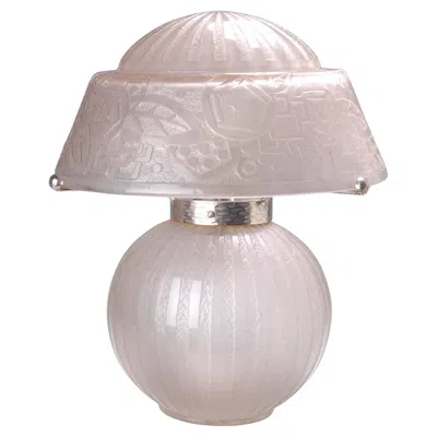 Pre-owned Daum Nancy Art Deco Table Lamp, Blown Glass, Geometric Design, 1930 In Transparent