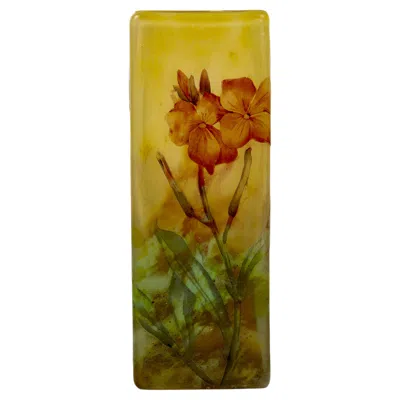 Pre-owned Daum Nancy Art Nouveau Cameo Glass Vase "fleurs Des Champs", Circa 1900 In Brown