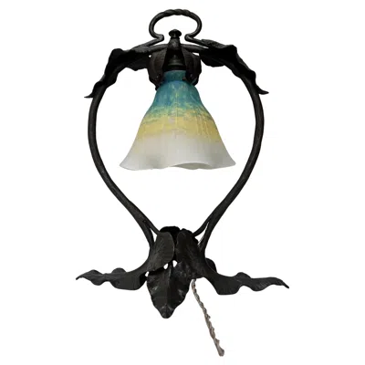 Pre-owned Daum Nancy Art Nouveau Lamp In Black