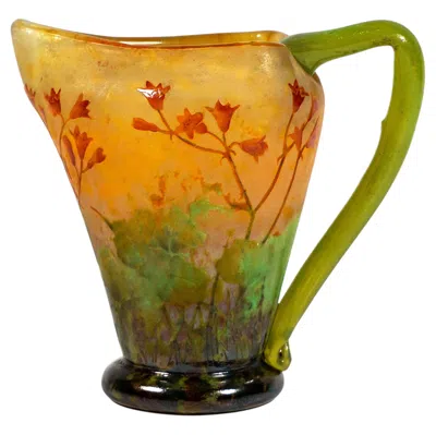 Pre-owned Daum Nancy Art Nouveau Vase, Pluie De Feu, With Coralbell Decor, France, Ca 1900 In Brown