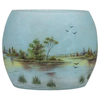 Pre-owned Daum Nancy Cameo Glass Vase, France, Circa 1910 In Blue