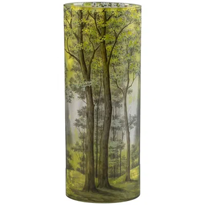 Pre-owned Daum Nancy Cylindrical Vase, Circa 1910 In Brown