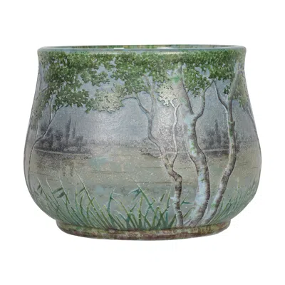 Pre-owned Daum Nancy Enamelled And Internally Decorated Glass Vase, France Circa 1900-1910 In Transparent