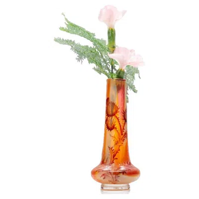 Pre-owned Daum Nancy, Exquise Small Vase Pâte De Verre, Multi-color, France, 1870 In Sand