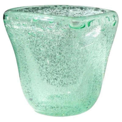 Pre-owned Daum Nancy France 50's Small Green Bubble Glass Vase