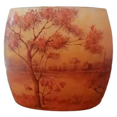 Pre-owned Daum Nancy Landscape Glass In Brown
