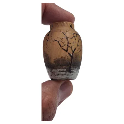 Pre-owned Daum Nancy Miniature In Brown