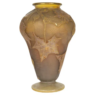 Pre-owned Daum , Nancy Pâte De Verre Vase, Early 20th Century, Art Nouveau. In Brown