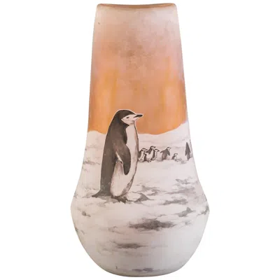 Pre-owned Daum Nancy Penguin Vase, Circa 1910 In Sand