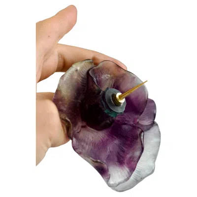Pre-owned Daum Nancy, Purple Flower Candle Holder, France 2000s