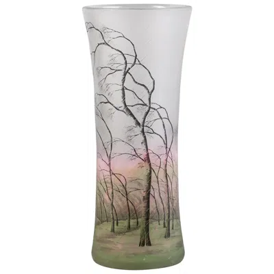 Pre-owned Daum Nancy "rain Landscape" Vase, Circa 1910 In Transparent