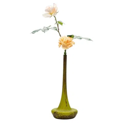 Pre-owned Daum Nancy Signed, Acid Etched Olive Green An Brown Soliflore Vase, France, 1905