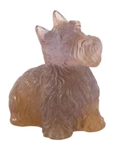 Pre-owned Daum Pate De Verre Crystal Scottish Terrier Figurine In Neutrals