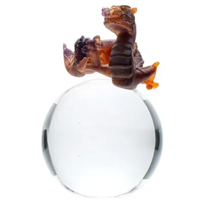 Pre-owned Daum , Pâte De Verre Dragon, Honey Brown, France, 1990 In Gray