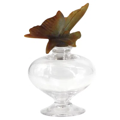 Pre-owned Daum Pate De Verre Glass Butterfly Perfume Bottle In Gray