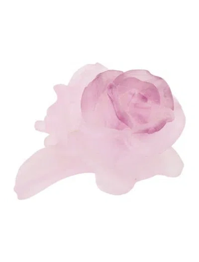 Pre-owned Daum Pâte De Verre Mini Rose In Purple