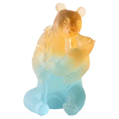 Pre-owned Daum Pate De Verre Pandas Love, Signed , France Number 230 In Gray