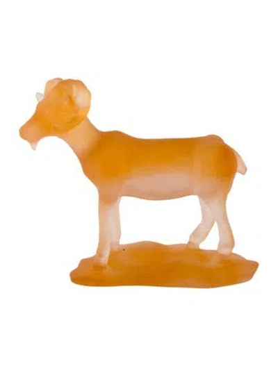 Pre-owned Daum Pate De Verre Ram Figurine In Neutral