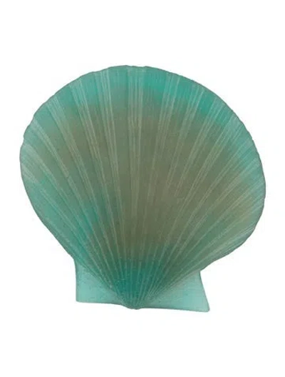 Pre-owned Daum Pâte De Verre Shell Figurine In Blue