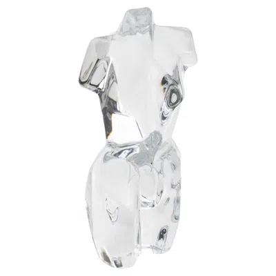 Pre-owned Daum Pedro Ramirez Vasquez For  France Crystal Athena Cubist Female Sculpture In Gray