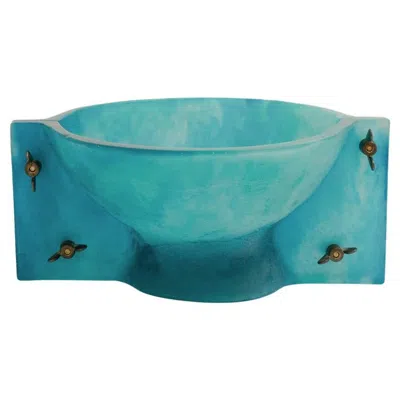 Pre-owned Daum Post Modern French Glass Pâte De Verre Bowl For  By Enzo Mari In Blue