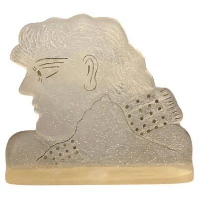 Pre-owned Daum Rare "kallisti� - Large White Glass Artwork By Alekos Fassianos For , 1988.