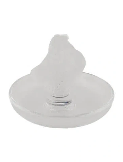 Pre-owned Daum Ring And Pin Tray In Transparent