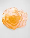 Daum Rose Royale Decorative Flower In Amber Pink