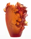 Daum Safran Vase, Medium In Orange/red