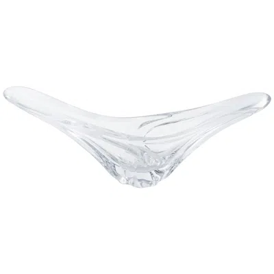 Pre-owned Daum Sculptural Translucent Glass Bowl By , France In Gray