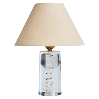 Pre-owned Daum , Table Lamp, Crystal Glass, Brass, France, 1950s In Sand