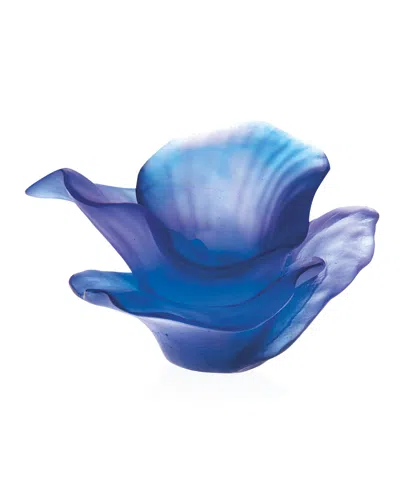 Daum Ultra Violet Flower Decor In Blue