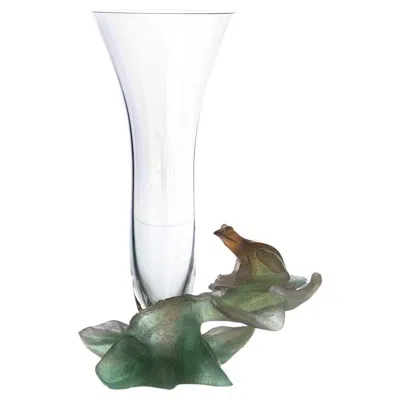 Pre-owned Daum Vase,  Molded And Relief Crystal 20th Century In Transparent