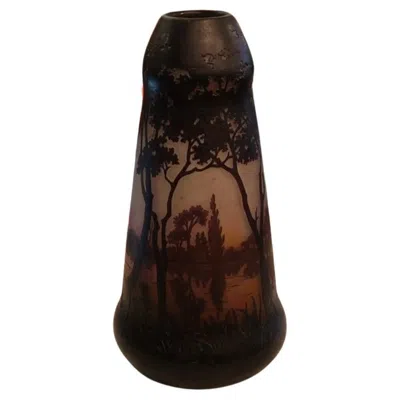 Pre-owned Daum Vase,  Nancy France, Style: Jugendstil, Art Nouveau, Liberty In Black