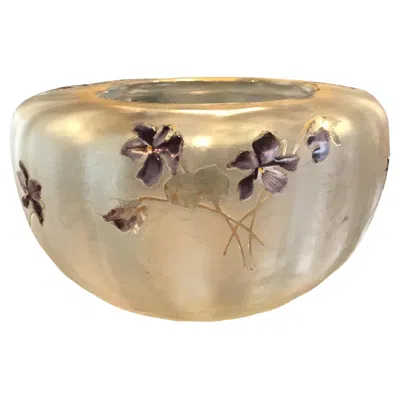 Pre-owned Daum Vase  Nancy With Enamel, France, Style: Jugendstil, Art Nouveau, Liberty In Sand
