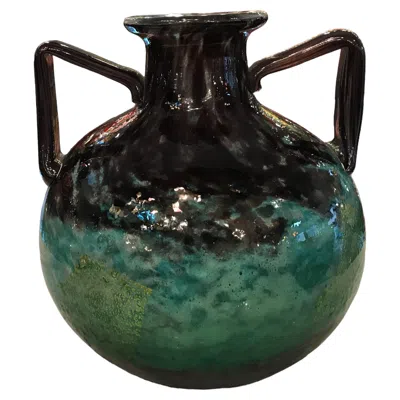 Pre-owned Daum Vase With Apps And Gold, Sign:  Nancy, France